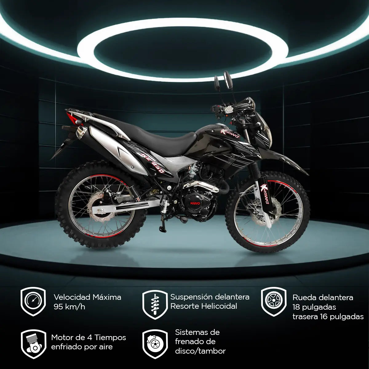 Motocicleta Kiwo KZ 250, 2025, Color Negro con Gris