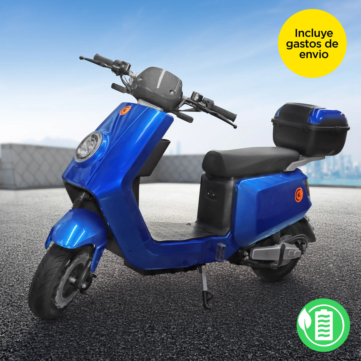 Bicicleta Eléctrica Kiwo N7, color Azul