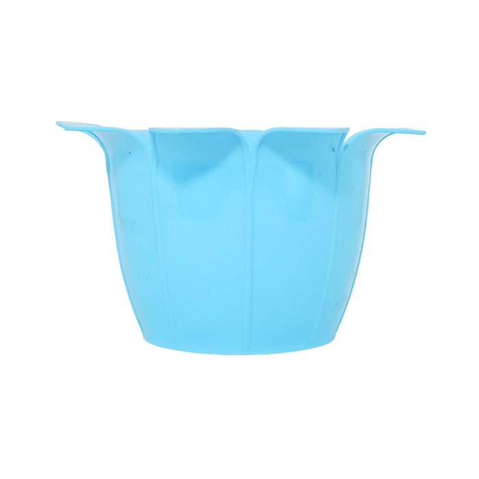 Maceta Diseño Flor de Plástico, color Azul