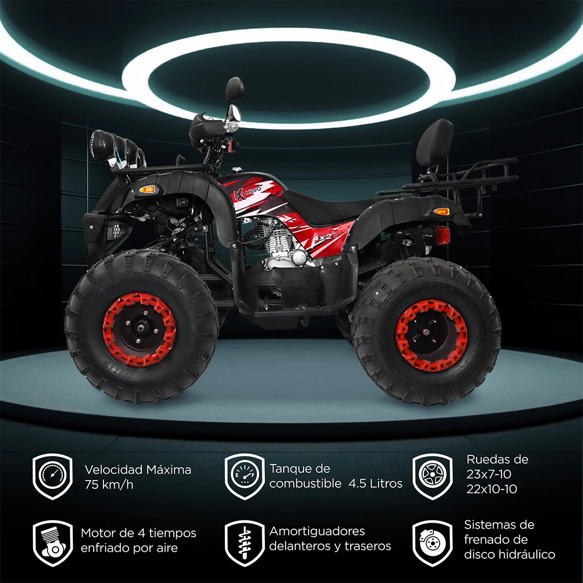 Cuatrimoto Kiwo, KVT 250, 2025, Color Rojo