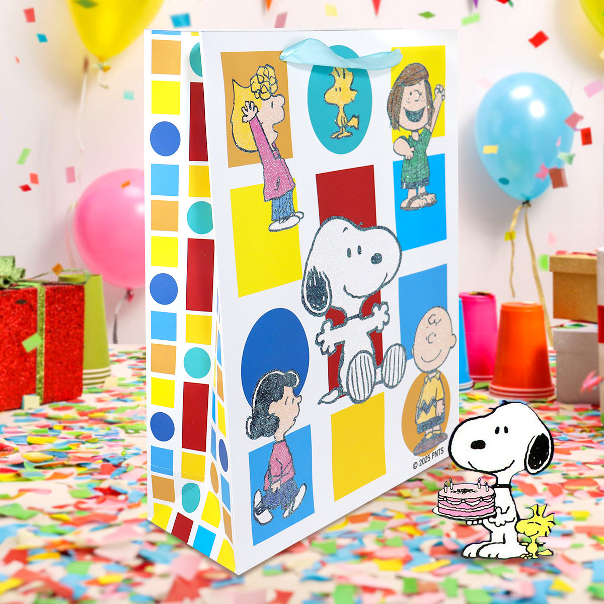 Bolsa de Regalo Peanuts con Glitter de Colores