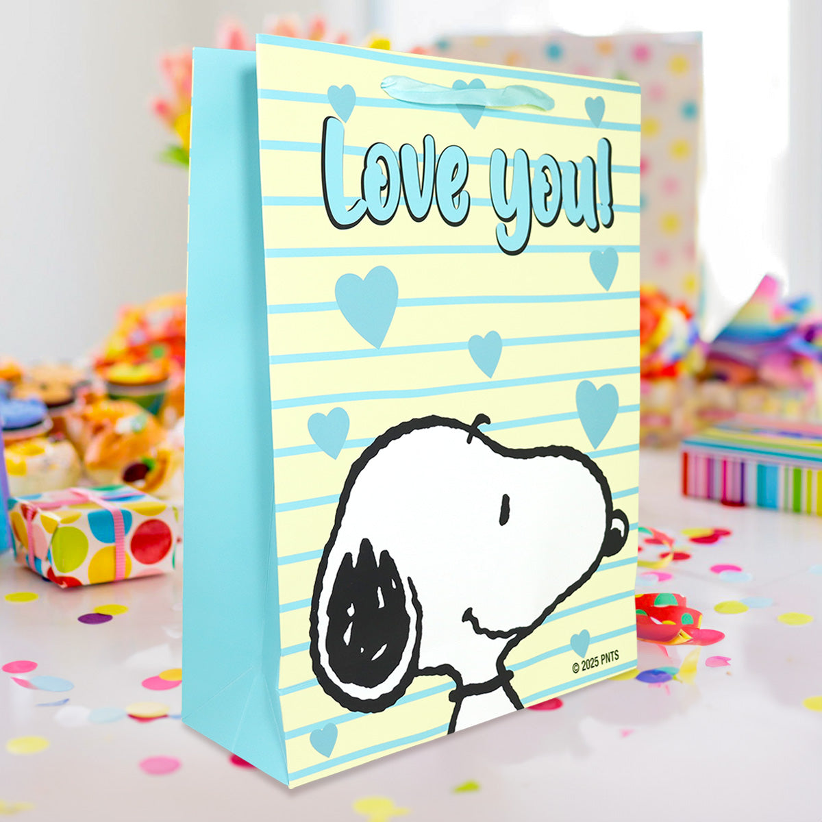 Bolsa de Regalo Snoopy "Love you", Acabado Metálico