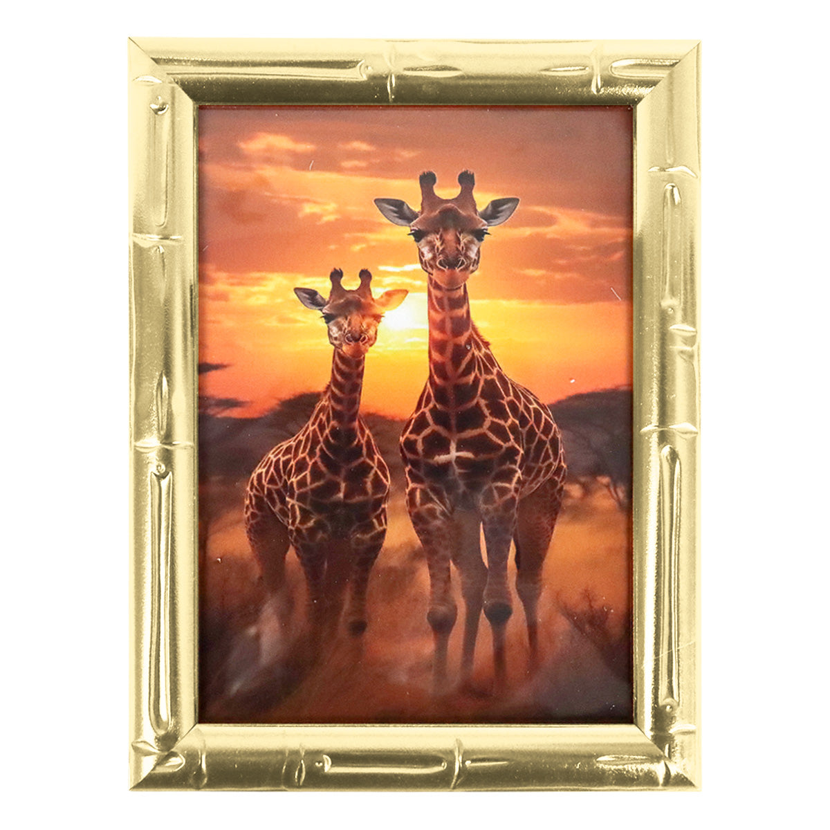 Portarretrato Jirafas, Color Dorado, 12x17cm