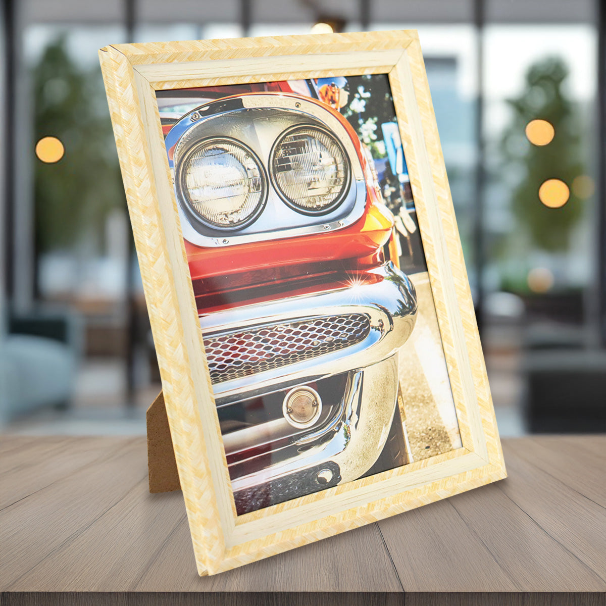 Portarretrato, Color Crema y Blanco, 12x17cm