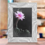 Portarretrato con Marco, Diseño Hojas, Color Gris, 10x15cm