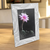 Portarretrato con Marco, Diseño Hojas, Color Gris, 10x15cm