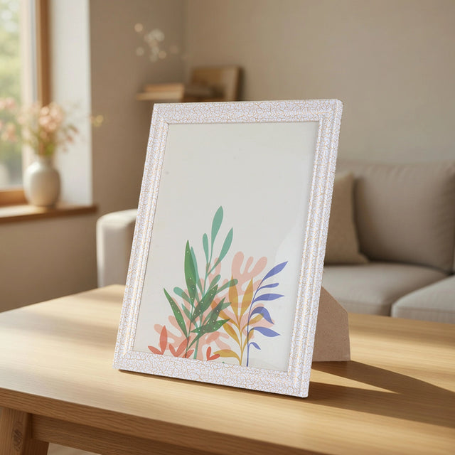 Portarretrato, Acuarela, Plantas, Color Blanco