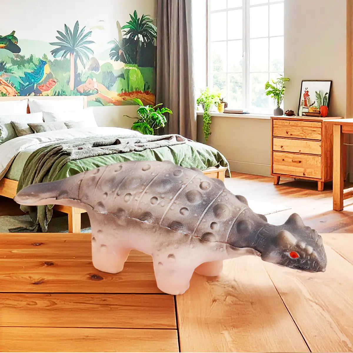 Squishy Antiestrés, Dinosaurio, Color Gris