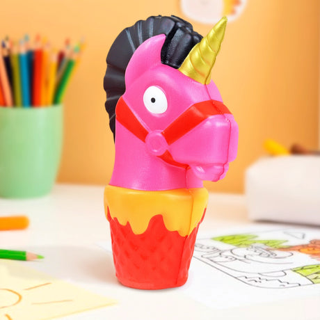 Squishy Antiestrés, Unicornio en Helado, Color Rosa