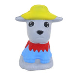 Squishy Antiestrés, Perrito con Sombrero, Color Gris