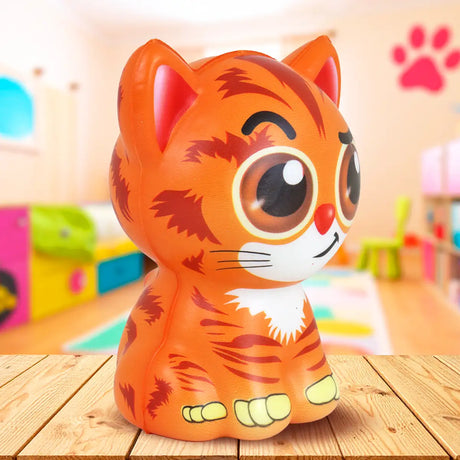 Squishy Antiestrés, Gatito, Color Naranja