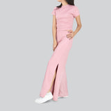 Conjunto Juvenil de Blusa y Pantalón con Abertura Lateral, color Rosa