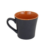 Taza de Cerámica Negra con Interior Naranja