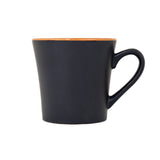 Taza de Cerámica Negra con Interior Naranja