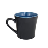 Taza de Cerámica Negra con Interior Azul