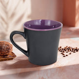 Taza de Cerámica Negra con Interior Morado