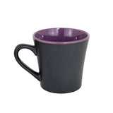 Taza de Cerámica Negra con Interior Morado