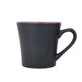 Taza de Cerámica Negra con Interior Morado