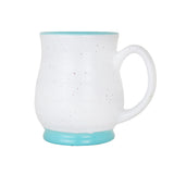 Taza de Cerámica Blanca con Interior Azul