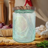 Frasco de Vidrio Texturizado con Tapa, Capacidad 700 ml