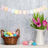 Banner Decorativo "Feliz Pascua" con Conejitos