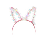 Diadema con Orejas de Conejo LED, Color Rosa