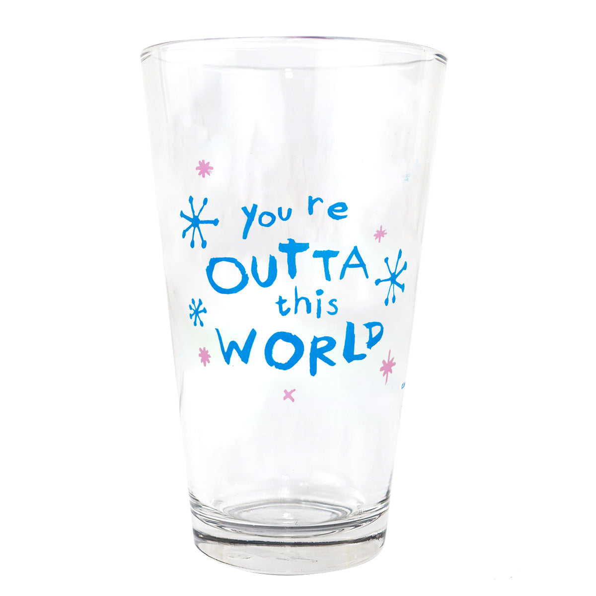 Vaso Cristal Transparente, Diseño Stitch, 414 ml