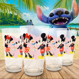 Vasos de Cristal Mickey & Minnie, 4 pzas