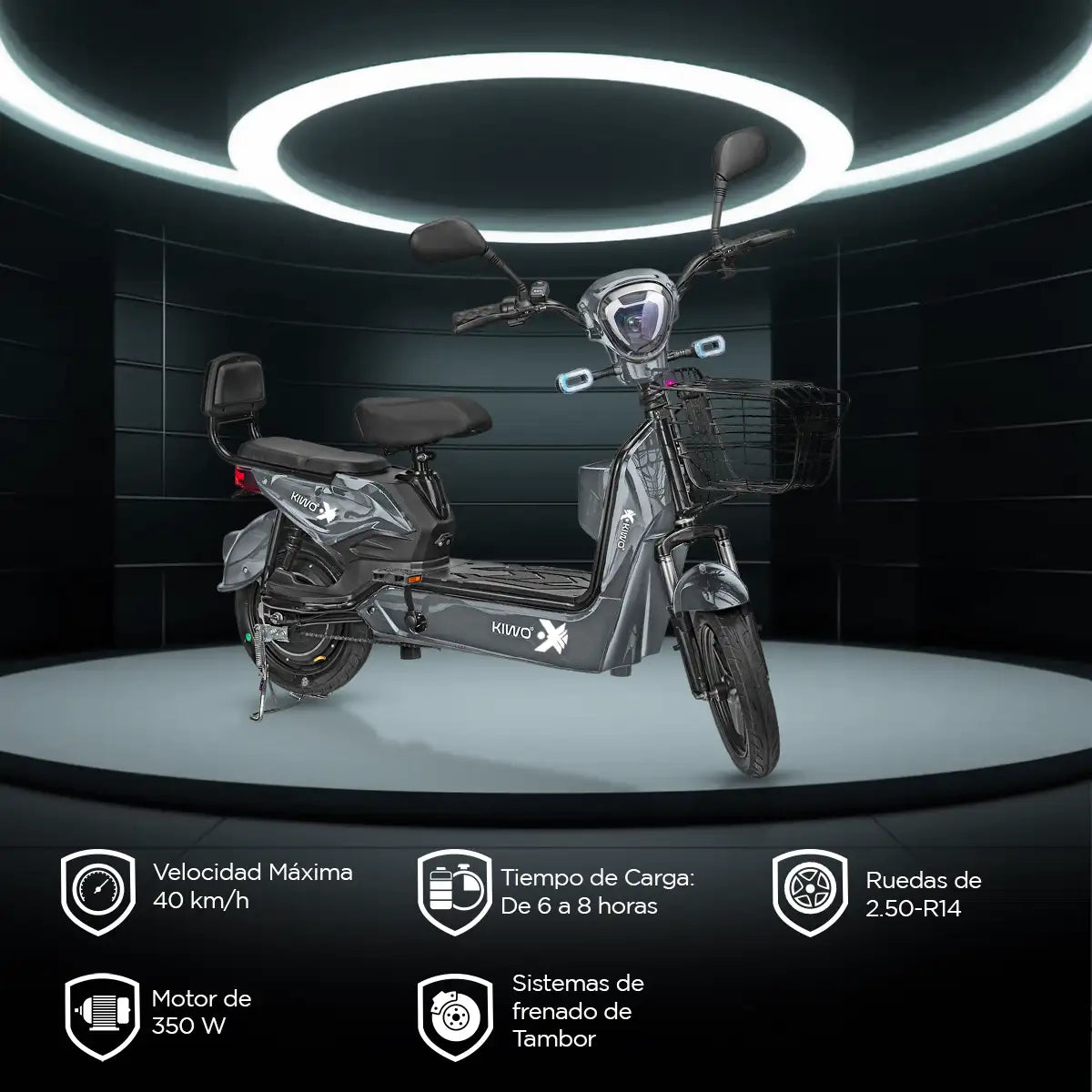 Bicicleta Eléctrica Gris Kiwo GY801