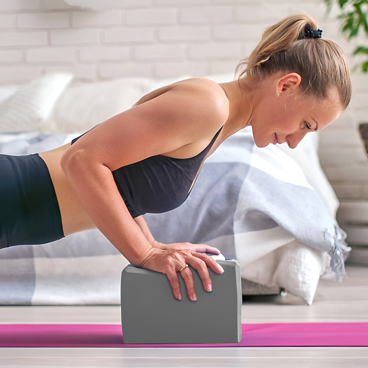 Bloque de Fomi para Yoga, BODYZEN, Color Gris