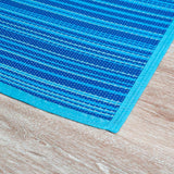 Alfombra con Rayas color Azul Brillante para Exteriores