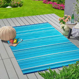 Alfombra color Azul Turquesa para Exteriores