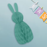 Conejo de Pascua con Diseño de Panal de Abeja en 3D, Color Verde