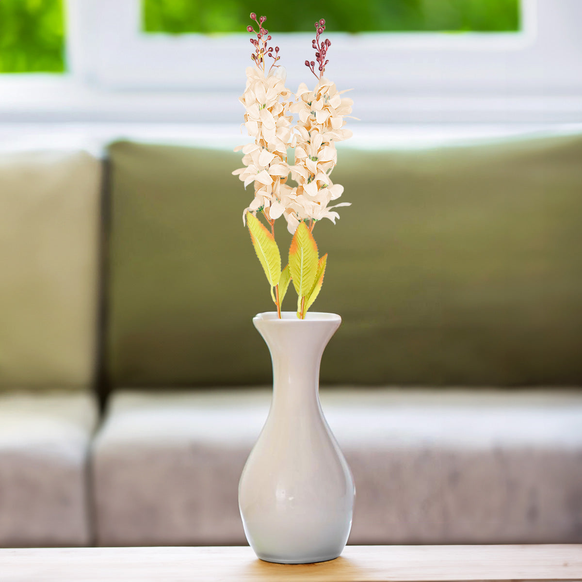 Vara de Flor Artificial Decorativa, Color Durazno, 57 cm