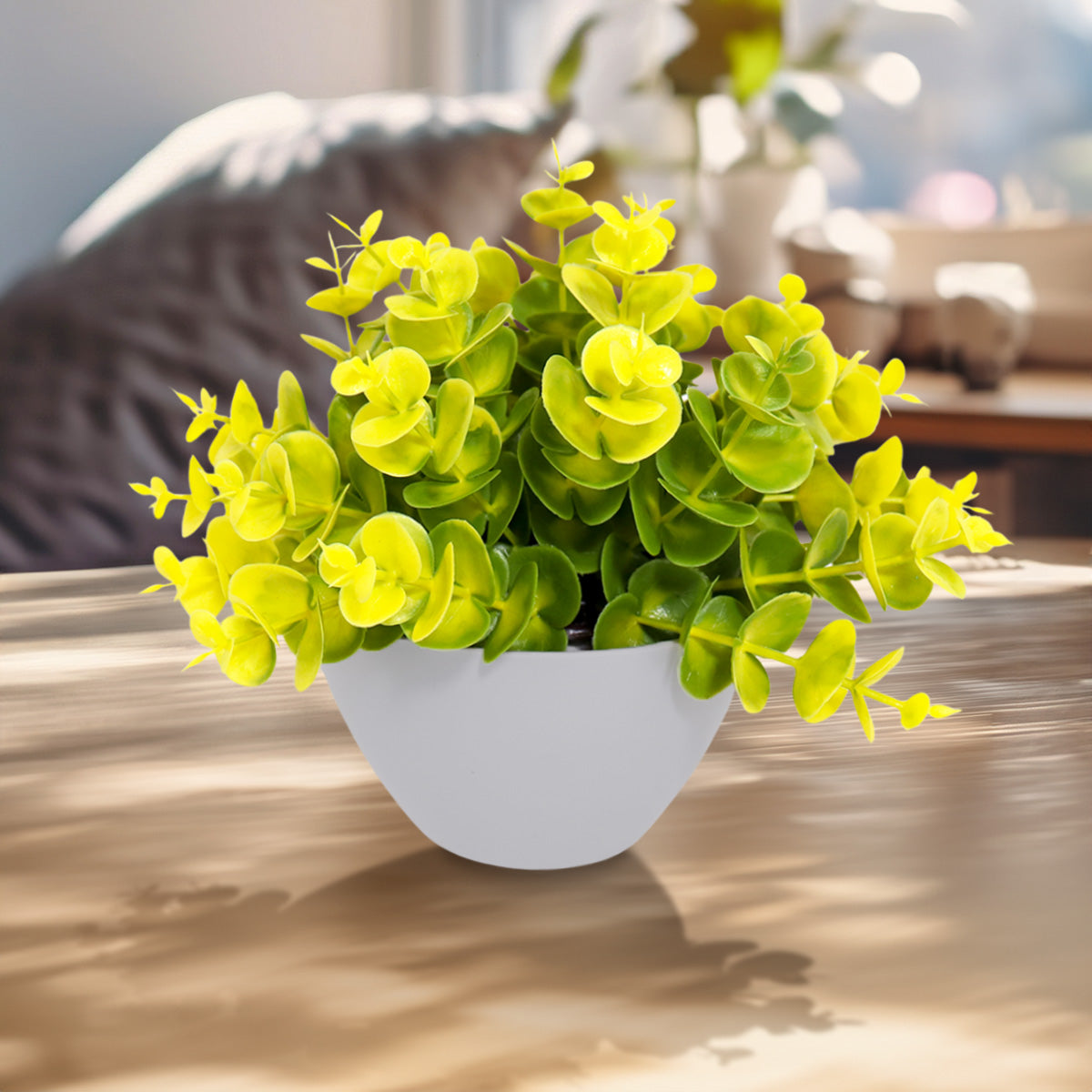 Maceta con Planta Artificial Color Amarillo