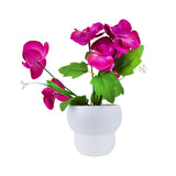Maceta con Orquídea Artificial, Color Morado