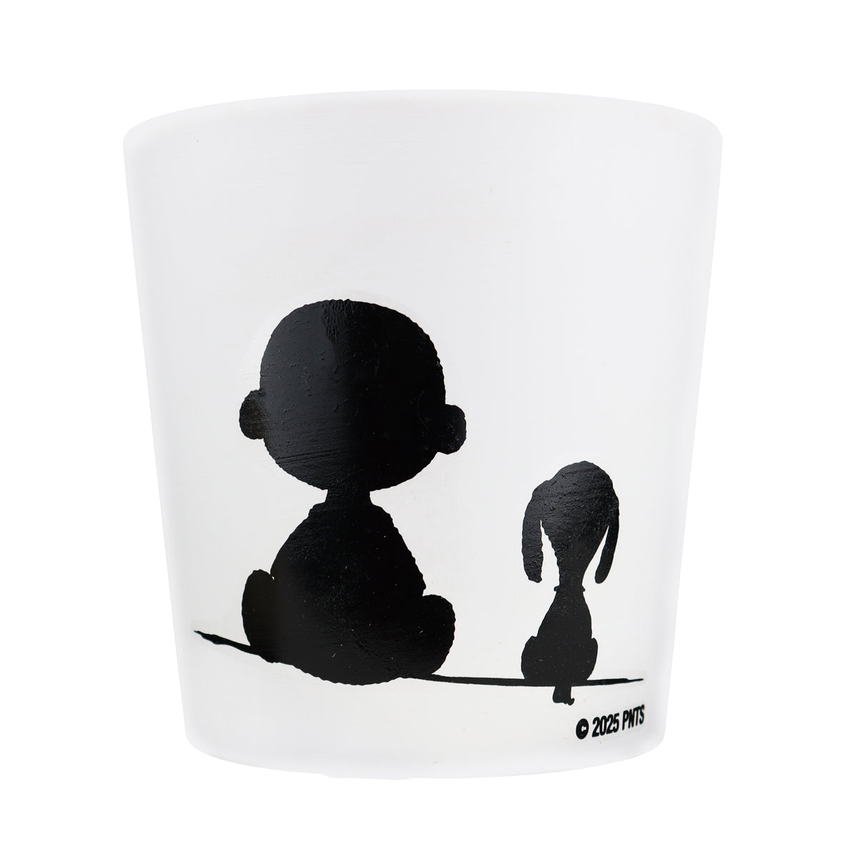Maceta Cerámica, Charlie Brown y Snoopy, Color Blanco