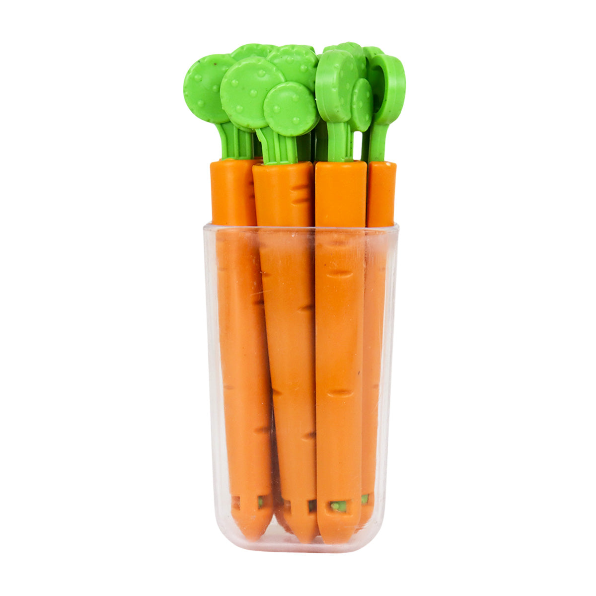 Clip Sellador para Alimentos en Forma de Zanahoria, 7 pzas