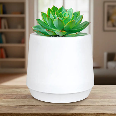 Maceta de Plástico, Color Blanco, 11x11 cm
