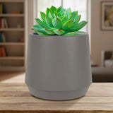 Maceta de Plástico, Color Gris, 11x11 cm