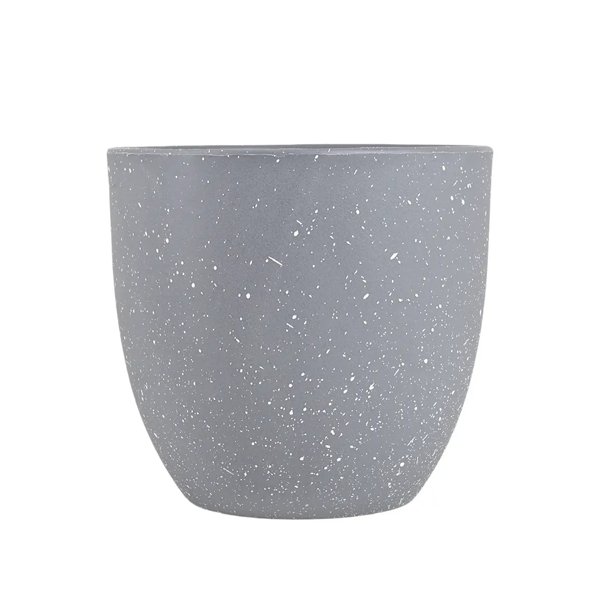 Maceta de Plástico, Diseño Puntos, Color Gris, 14x13 cm