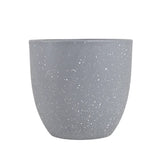Maceta de Plástico, Diseño Puntos, Color Gris, 14x13 cm