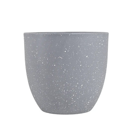 Maceta de Plástico, Diseño Puntos, Color Gris, 14x13 cm