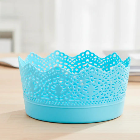 Canasta Tipo Encaje, Color Azul