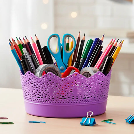 Canasta Tipo Encaje, Color Morado