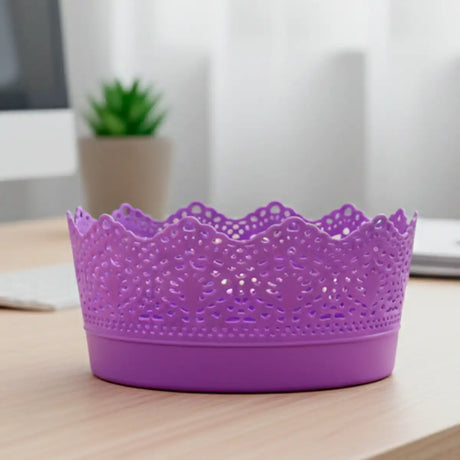 Canasta Tipo Encaje, Color Morado