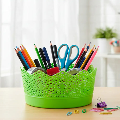 Canasta Tipo Encaje, Color Verde