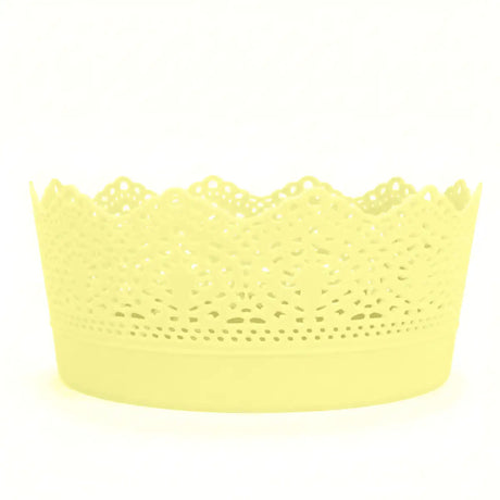 Canasta Tipo Encaje, Color Amarillo