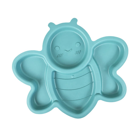 Plato Infantil con Diseño de Abeja, Color Verde