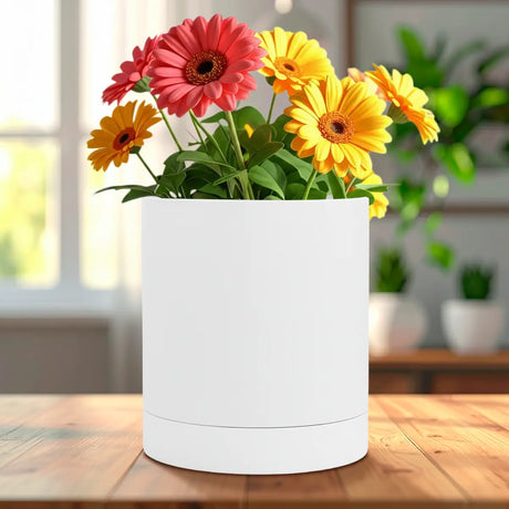 Maceta de Plástico, Color Blanco, 12x13 cm